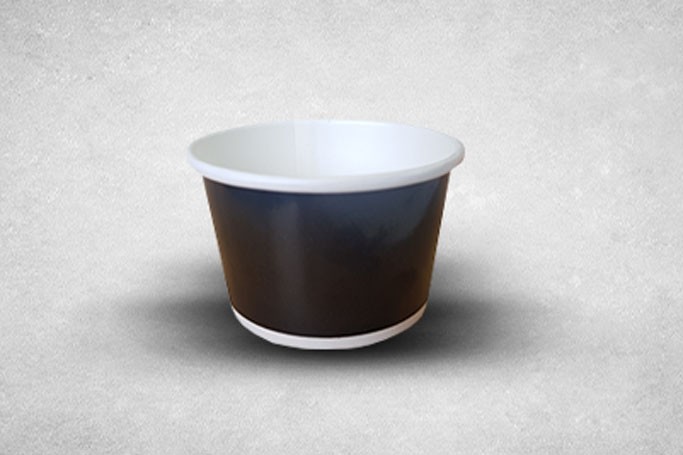 4oz Black Laminated Paper Recyclable Ice Cream Tub