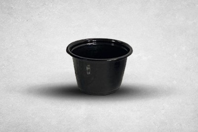 1oz Black Plastic Recyclable Portion Pots with Lids