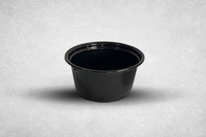 2oz Black Plastic Recyclable Portion Pots with Lids