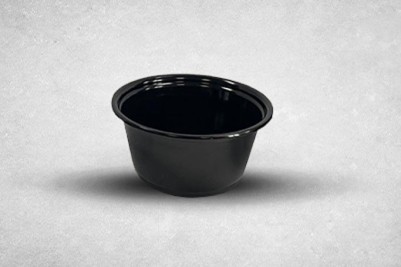 3.25oz Black Plastic Recyclable Portion Pots with Lids
