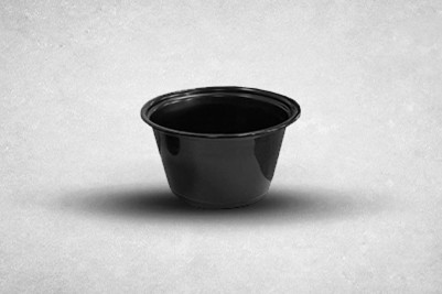 4oz Black Plastic Recyclable Portion Pots with Lids