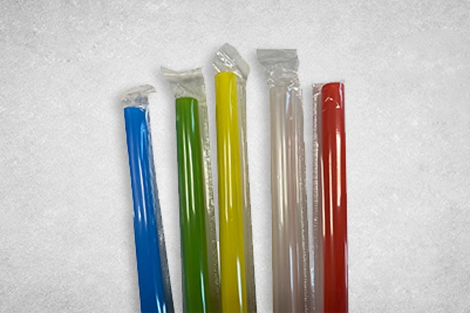 Large Multi-Colour Plastic Recyclable Straws