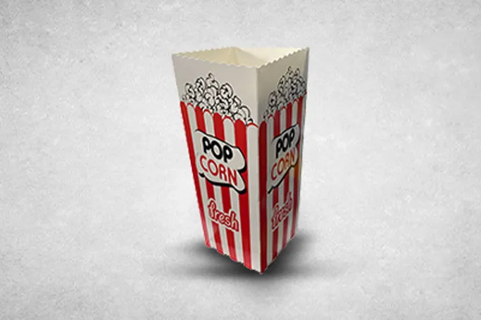 1.6l White/Red Cardboard Recyclable Popcorn Boxes