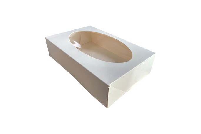 330x220x75mm White Cardboard Recyclable Window 12 Cupcake Box