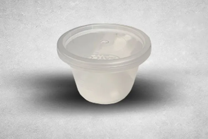4oz Clear Plastic Microwaveable Satco Cups with Lids