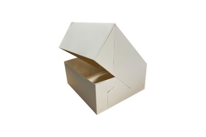 8″x8″ White Cardboard Recyclable Cake Box | My Packaging