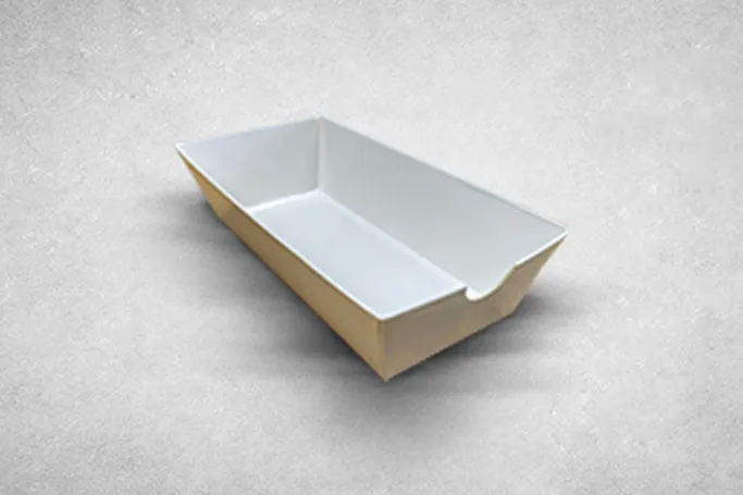 Regular White Cardboard Recyclable Stick Tray with Curve