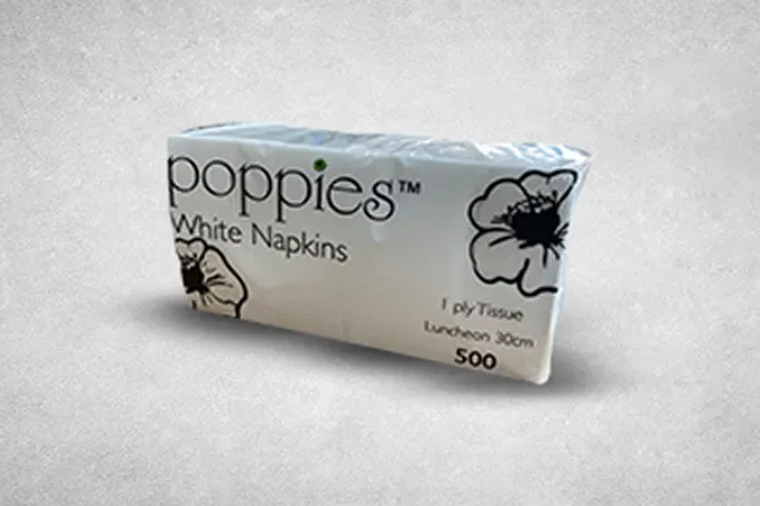 30cm White Paper Biodegradable 1 PLY Napkins