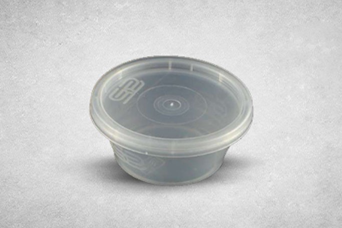 12oz Clear Plastic Microwaveable Satco Portion Pots with Lids