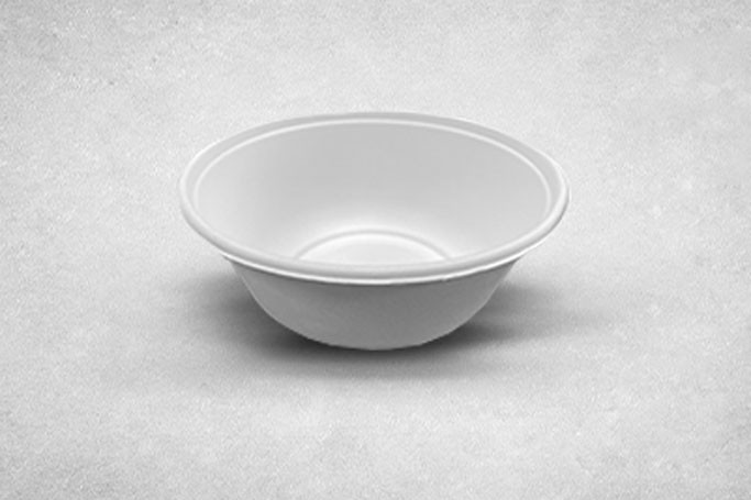 48oz White Biodegradable Bagasse Salad Bowls