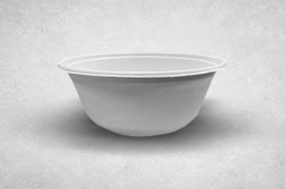 48oz White Biodegradable Bagasse Salad Bowls