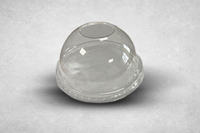 8oz Clear Plastic Recyclable Ice Cream Dome Lid