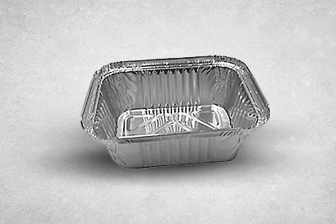 Small Silver/Gray Foil Recyclable No.2 Container