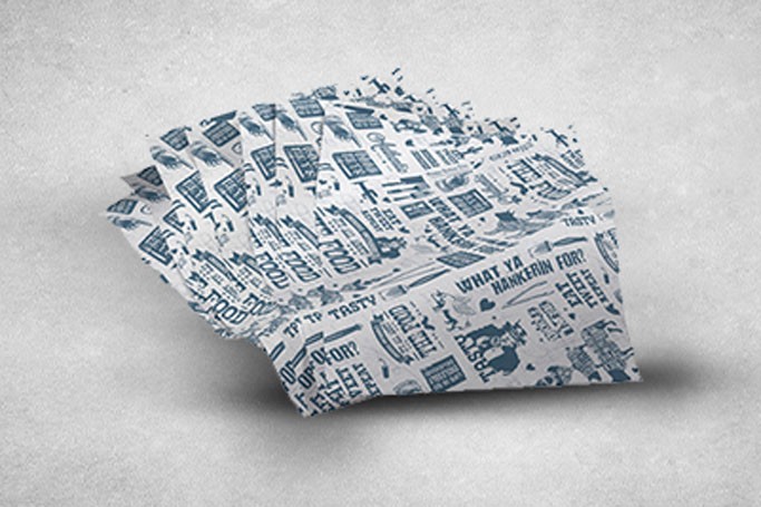 50×33.5mm American BBQ Design Recyclable Greaseproof Paper