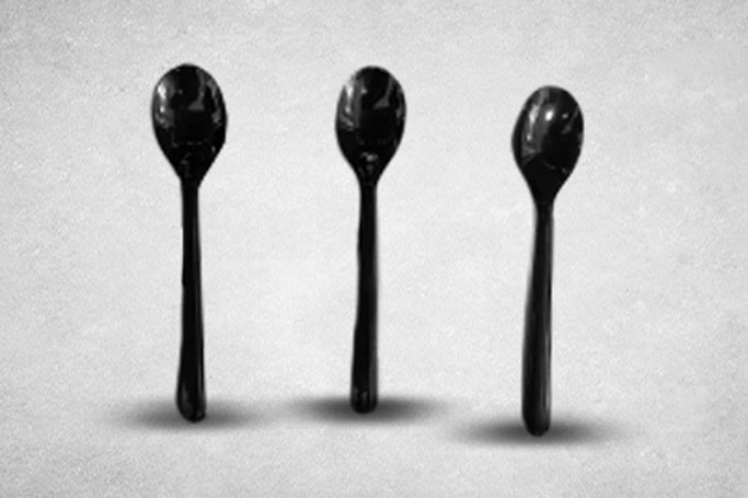 Regular Black Plastic Recyclable Luxury Spoons