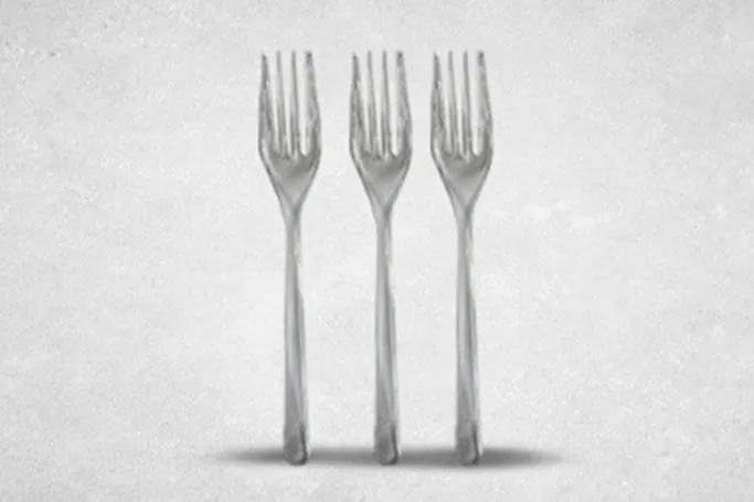 Regular Clear Plastic Recyclable Forks
