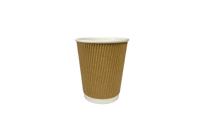 12oz Brown/Kraft Recyclable Ripple Coffee Cups