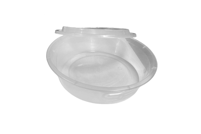 Regular Clear Plastic Microwaveable SATCO S1100 Round Food Containers with Lids