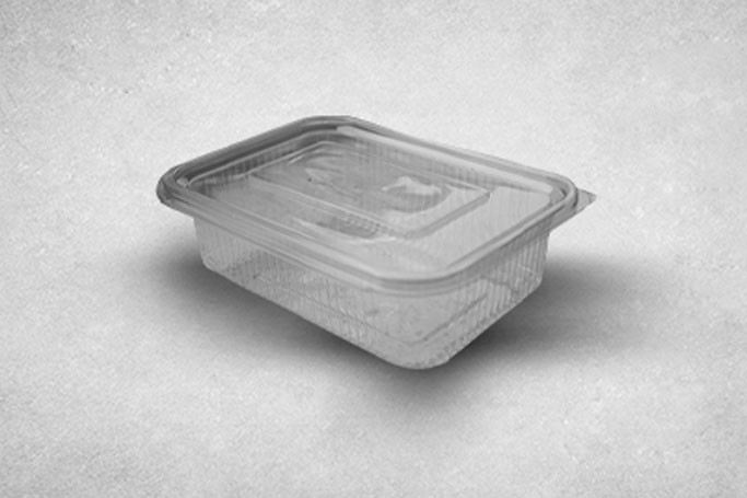 750ml Clear Plastic Recyclable Hinged Containers