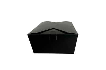 45oz Black Cardboard Recyclable No8 Food Boxes with Vent Holes
