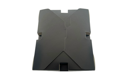 45oz Black Cardboard Recyclable No8 Food Boxes with Vent Holes