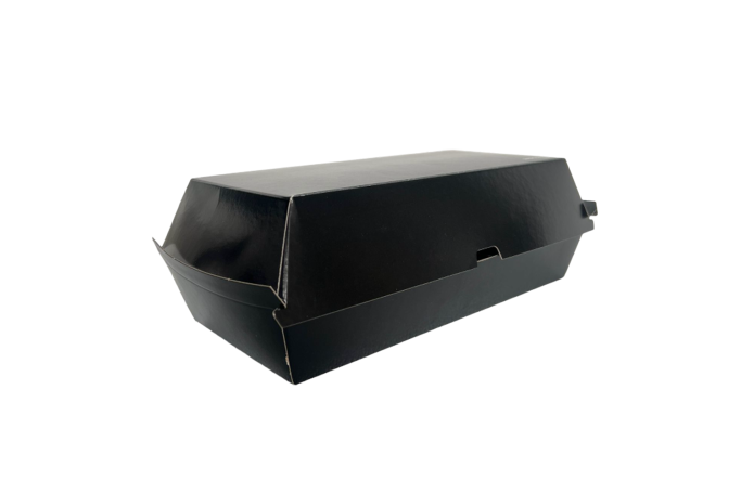 Large Black Foil Cardboard Recyclable Takeaway Meal Box