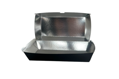 Black Disposable Takeaway Cardboard Baguette/Jumbo Hot Dog Tray Food Packaging