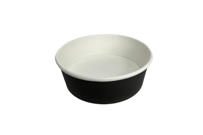 500ml/16oz Black Cardboard Microwaveable Bowls with Lids