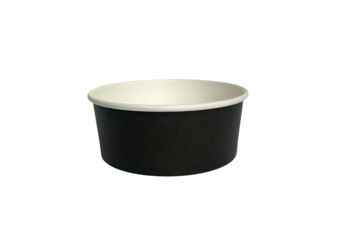 750ml/26oz Black Cardboard Microwaveable Bowls with Lids