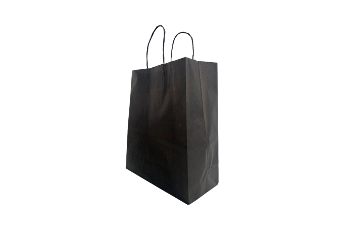 Large Black Paper Biodegradable Twist Handle Bags