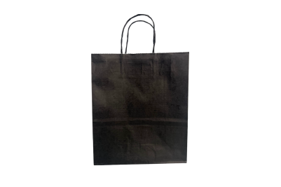 Large Black Paper Biodegradable Twist Handle Bags