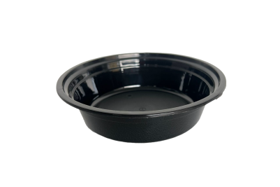 16oz Black Plastic Microwaveable YQ7816 Round Deli Containers with Lids