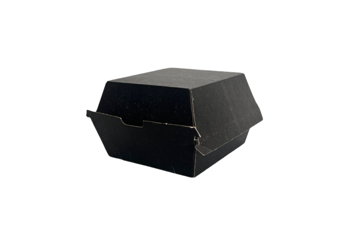 Small Black Corragated Recyclable Burger Boxes