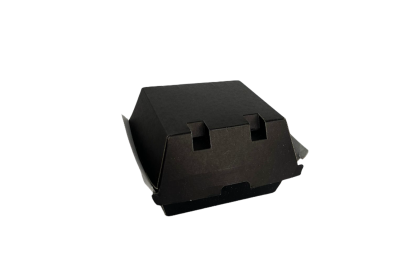 Small Black Corragated Recyclable Burger Boxes