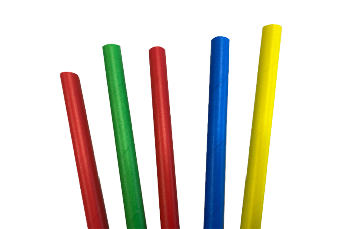 Large 12x260mm Multi-Colour Paper Biodegradable Straws