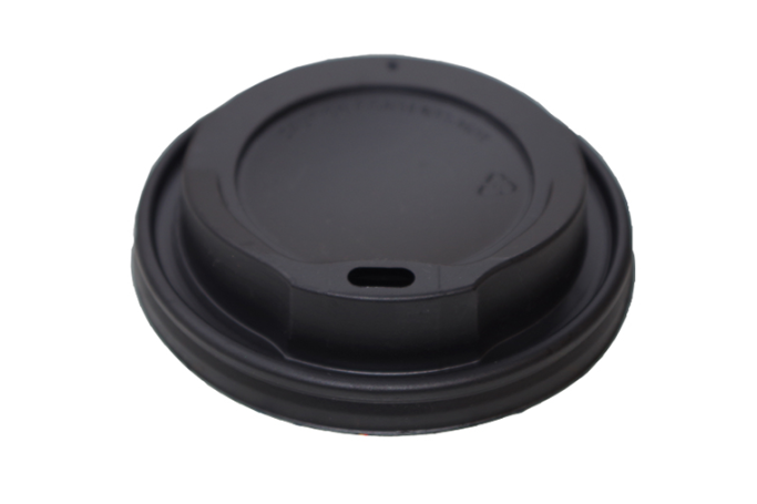 12oz-Fit Black Plastic Recyclable Coffee Cup Lids