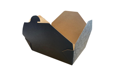 66oz Black/Kraft Recyclable No3 Takeaway Boxes