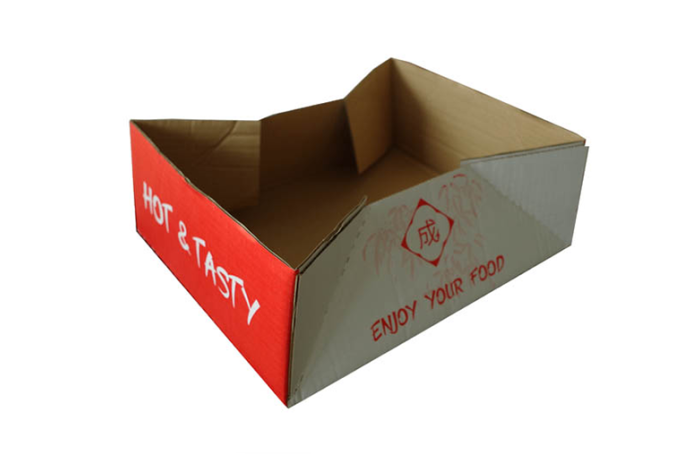 Small Red/White Cardboard Biodegradable Takeaway Trays