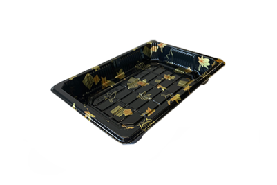 165x115x50mm Black Plastic Recyclable SZ3-03AB Sushi Trays