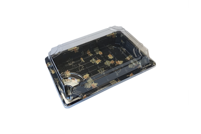 185x128x50mm Black Plastic Recyclable SZ3-05AB Sushi Trays