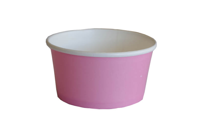 NEW 4oz Pink Laminated Paper Recyclable Ice Cream Tub