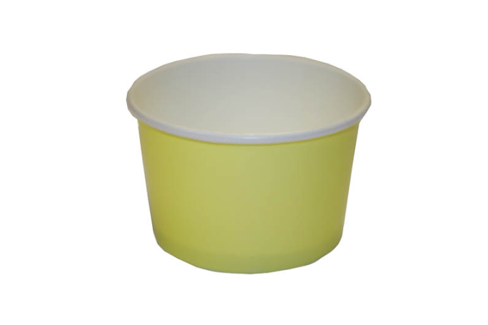 8oz Yellow Laminated Paper Recyclable Ice Cream Tubs