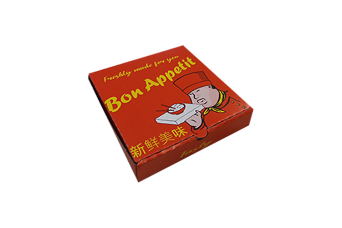 7 inch Red Cardboard Biodegradable Corrugated Bon Appetit Pizza Boxes