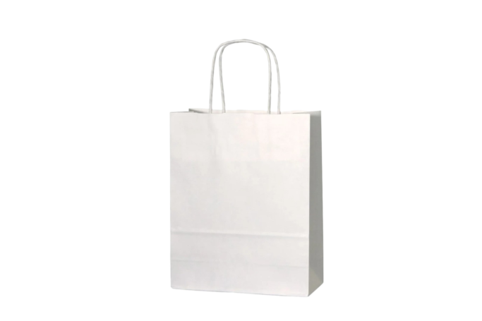 Large White Paper Biodegradable Twist Handle Bags
