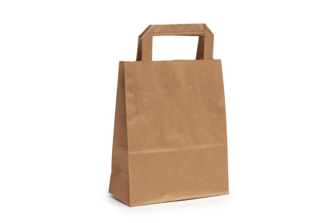 Large Brown/Kraft Paper Biodegradable Flat Handle Bags