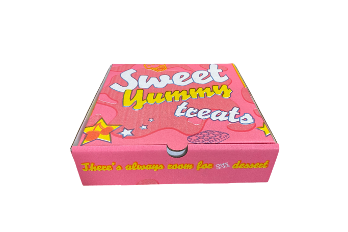 7 inch Red/Yellow/Pink Biodegradable Corrugated Sweet Yummy Treats Pizza/Dessert Boxes