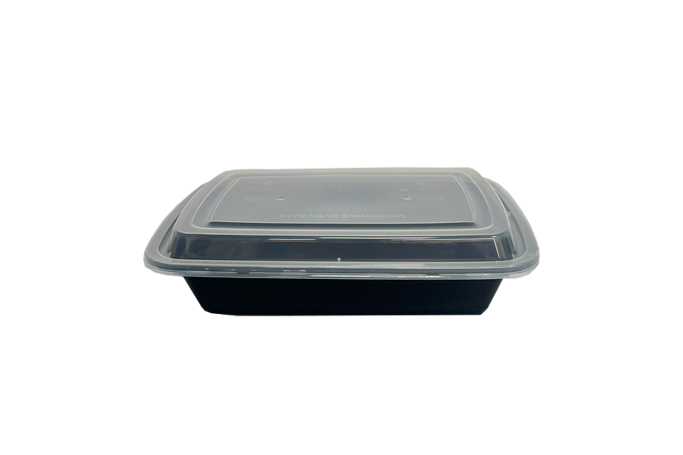 1000ml Black Plastic Microwaveable 1-Compartment YQ-A78 Containers with Lids