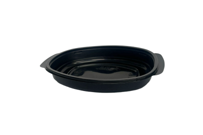 600ml 1 Compartment Black Plastic Microwaveable Luxury Meal Containers with Lids