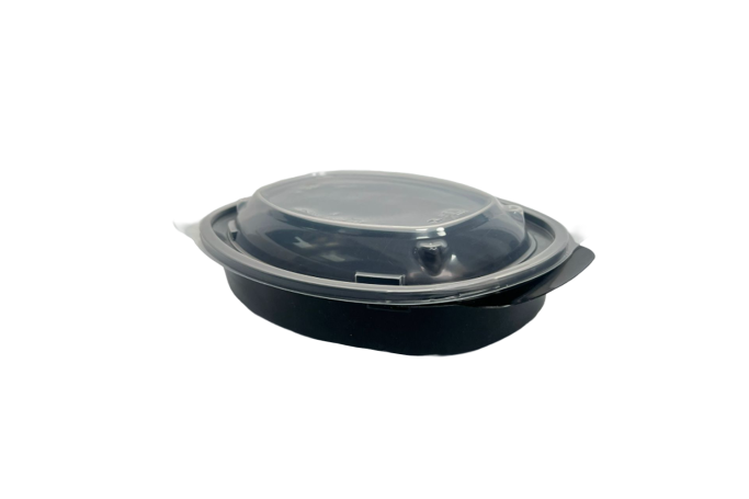 750ml Black Plastic Microwaveable Luxury Meal Containers with Lids