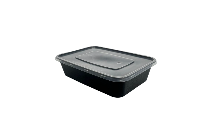 500ml Black Microwaveable Plastic Rectangular TONIC Containers with Lids YQ-385